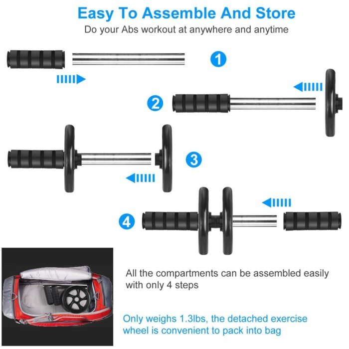 Ab Roller Wheel Fitness Exercise with Knee Pads - Image 7