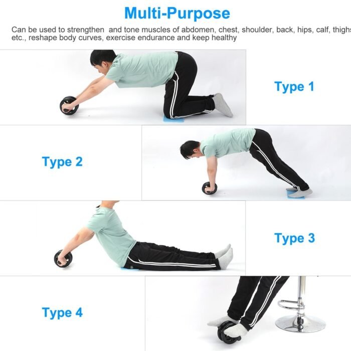 Ab Roller Wheel Fitness Exercise with Knee Pads - Image 6