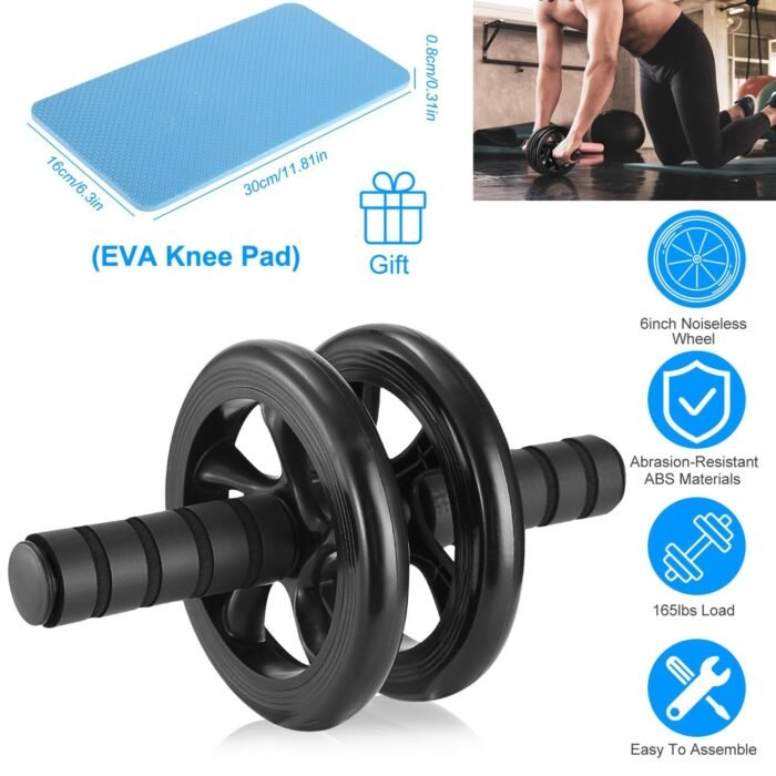 Ab Roller Wheel Fitness Exercise with Knee Pads - Image 9