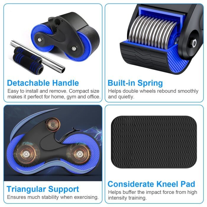 Automatic Rebound Anti-Slip AB Roller Wheel with Knee Pad Holder - Image 6