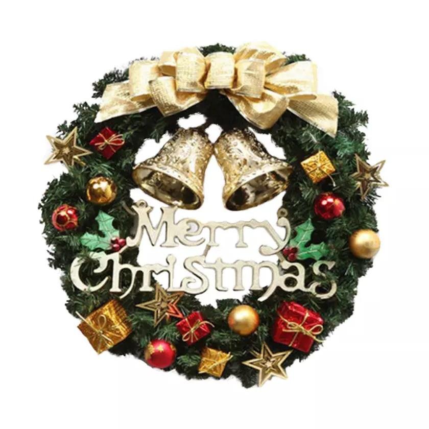 Christmas Xmas Wreath Home Door Wall Ornament Garland Bowknot Party Decoration - Image 4