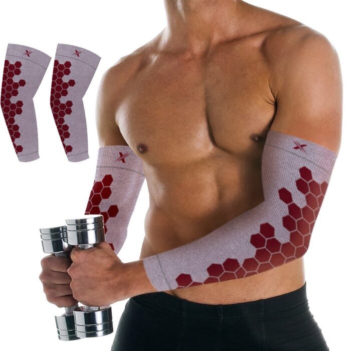 Copper Infused Arm Compression Elbow Support Sleeves - Image 2