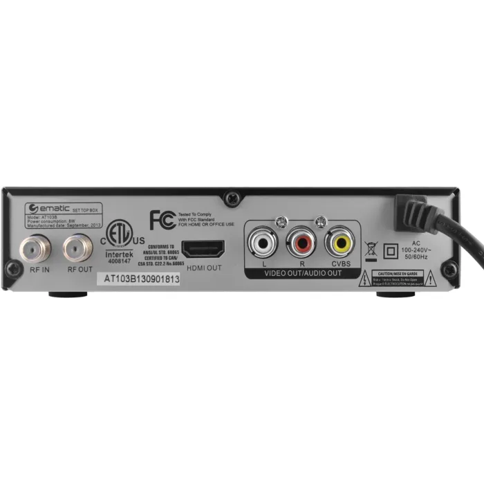 Ematic AT103B Digital Converter Box with LED Display and Recording Capabilities (Black) - Image 5
